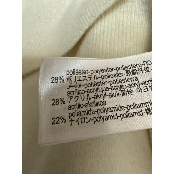 Zara Women's Cream Long Sleeve Knit Crew Neck Button Up Cardigan Sweater Size M - Picture 4 of 4